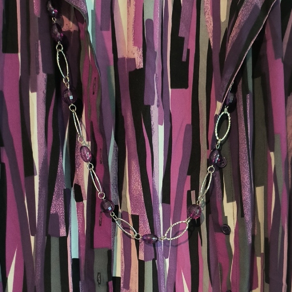 Essentials Purple Patterned Blouse - image 3